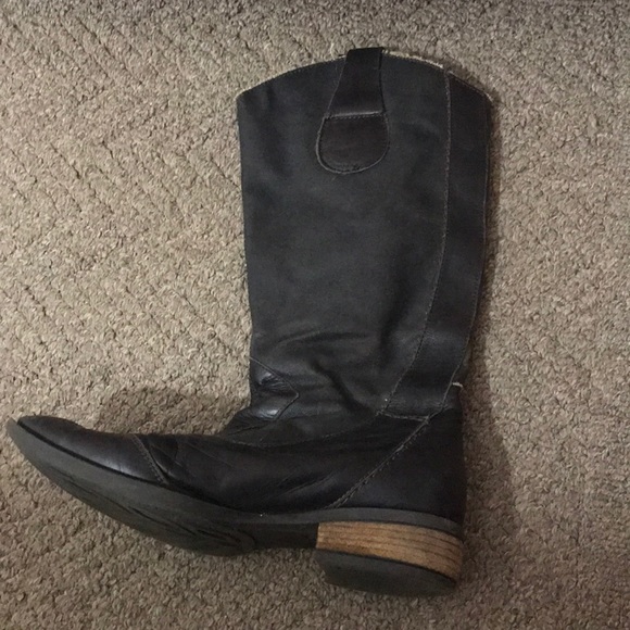 Black Leather and Canvas Western Boots, 37 - Picture 2 of 4